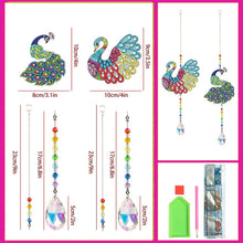 Charger l'image dans la galerie, Carillon en Cristal Diamond Painting 5D Paon 2 Pièces