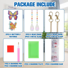 Charger l'image dans la galerie, Carillon en Cristal Diamond Painting 5D avec Papillons 2 Pièces