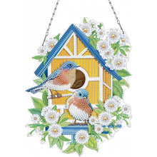 Charger l'image dans la galerie, Suspension de Porte Diamond Painting 5D avec Maison d'Oiseaux Recto Verso