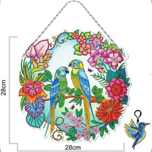 Charger l'image dans la galerie, Suspension de Porte Diamond Painting 5D Oiseaux avec LED et Pendentif