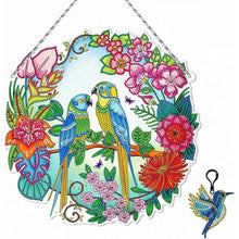 Charger l'image dans la galerie, Suspension de Porte Diamond Painting 5D Oiseaux avec LED et Pendentif