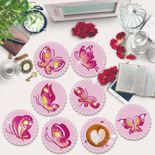 Charger l'image dans la galerie, Sous-Verre Diamond Painting 5D avec Papillons Roses