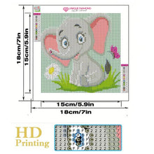 Charger l'image dans la galerie, Diamond Painting 5D Enfants Éléphant avec Cadre Photo