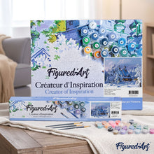 Charger l'image dans la galerie, peinture par numéros | Paysage d’Hiver sous un Ciel bleu | hiver, intermédiaire, paysages | FiguredArt