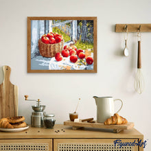 Charger l'image dans la galerie, peinture par numéros | Pommes rouges près de la Fenêtre | cuisine, intermédiaire | FiguredArt