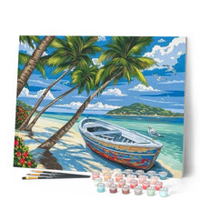 Charger l'image dans la galerie, peinture par numéros | Barque sous les Cocotiers | bateaux, facile, france, paysages | FiguredArt