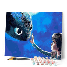 Charger l'image dans la galerie, peinture par numéros | Ami avec un Dragon | animaux, dragons, facile, paysages | FiguredArt