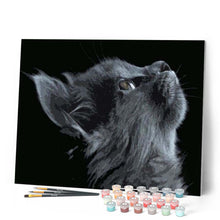 Charger l'image dans la galerie, peinture par numéros | Chat noir et gris | animaux, chats, complexe | FiguredArt