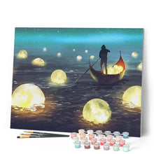 Charger l'image dans la galerie, peinture par numéros | Lumières sur le Lac | bateaux, france, intermédiaire, paysages | FiguredArt