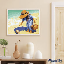 Charger l'image dans la galerie, peinture par numéros | Petite Fille à la Plage | facile, france, paysages, romantique | FiguredArt