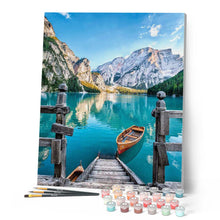 Charger l'image dans la galerie, peinture par numéros | Barque sur un Lac de Montagne | bateaux, france, Intermédiaire, paysages | FiguredArt