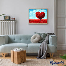 Charger l'image dans la galerie, peinture par numéros | Arbre rouge Coeur | arbres, france, intermédiaire, paysages, romantique | FiguredArt