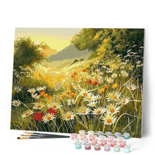 Charger l'image dans la galerie, peinture par numéros | Champ de Marguerite sous le Soleil | complexe, fleurs, nouveautés, paysages | FiguredArt