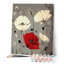 Charger l'image dans la galerie, peinture par numéros | Fleurs rouge et blanches | facile, fleurs, france | FiguredArt