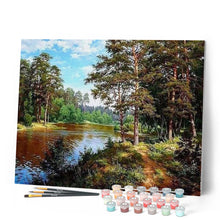 Charger l'image dans la galerie, peinture par numéros | Paysage forestier et Etang | complexe, paysages | FiguredArt