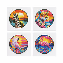 Charger l'image dans la galerie, Mini Diamond Painting 15x20cm (4 pièces) - Oiseaux Tropicaux et Coucher de Soleil