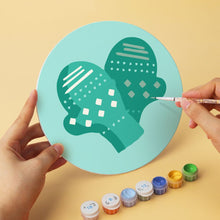 Charger l'image dans la galerie, Mini Série Peinture par Numéros - Disques Ø20cm (6 pièces) - Icônes de Noël menthe
