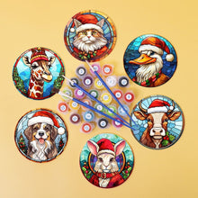 Charger l'image dans la galerie, Peinture par numéros Dessous de Verre 10cm (6 pièces) - Créatures de Noël