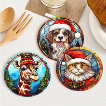 Charger l'image dans la galerie, Peinture par numéros Dessous de Verre 10cm (6 pièces) - Créatures de Noël