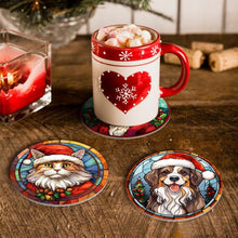 Charger l'image dans la galerie, Peinture par numéros Dessous de Verre 10cm (6 pièces) - Créatures de Noël