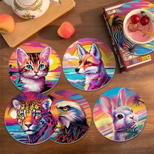 Charger l'image dans la galerie, Peinture par numéros Dessous de Verre 10cm (6 pièces) - Faune Pop Art