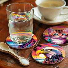 Charger l'image dans la galerie, Peinture par numéros Dessous de Verre 10cm (6 pièces) - Faune Pop Art