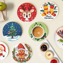 Charger l'image dans la galerie, Peinture par numéros Dessous de Verre 10cm (6 pièces) - Noël Fait Main