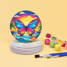 Charger l'image dans la galerie, Peinture par numéros Dessous de Verre 10cm (6 pièces) - Série Faune avec Panda, Raton Laveur et Phoque