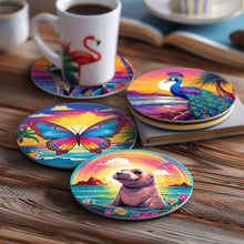 Charger l'image dans la galerie, Peinture par numéros Dessous de Verre 10cm (6 pièces) - Série Faune avec Panda, Raton Laveur et Phoque