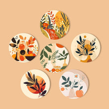 Charger l'image dans la galerie, Peinture par numéros Dessous de Verre 15cm (6 pièces) - Design Botanique Moderne