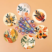 Charger l'image dans la galerie, Peinture par numéros Dessous de Verre 10cm (6 pièces) - Design Botanique Moderne