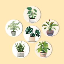Charger l'image dans la galerie, Peinture par numéros Dessous de Verre 15cm (6 pièces) - Monstera et Fougère