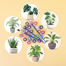 Charger l'image dans la galerie, Peinture par numéros Dessous de Verre 10cm (6 pièces) - Monstera et Fougère
