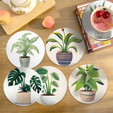 Charger l'image dans la galerie, Peinture par numéros Dessous de Verre 10cm (6 pièces) - Monstera et Fougère