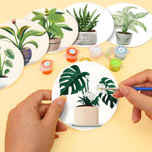Charger l'image dans la galerie, Peinture par numéros Dessous de Verre 10cm (6 pièces) - Monstera et Fougère