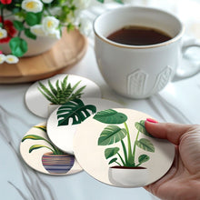 Charger l'image dans la galerie, Peinture par numéros Dessous de Verre 10cm (6 pièces) - Monstera et Fougère
