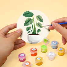 Charger l'image dans la galerie, Peinture par numéros Dessous de Verre 10cm (6 pièces) - Monstera et Fougère