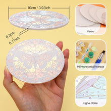 Charger l'image dans la galerie, Peinture par numéros Dessous de Verre 10cm (4 pièces) - Ailes Vibrantes: Un Quatuor de Papillons