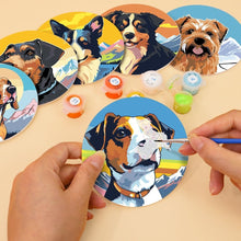 Charger l'image dans la galerie, Peinture par numéros Dessous de Verre 10cm (6 pièces) - Chiens Mignons