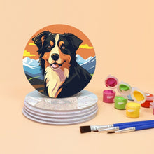 Charger l'image dans la galerie, Peinture par numéros Dessous de Verre 10cm (6 pièces) - Chiens Mignons