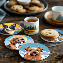 Charger l'image dans la galerie, Peinture par numéros Dessous de Verre 10cm (6 pièces) - Chiens Mignons