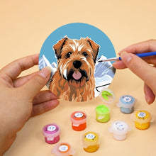 Charger l'image dans la galerie, Peinture par numéros Dessous de Verre 10cm (6 pièces) - Chiens Mignons