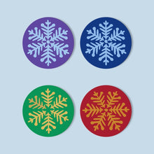 Charger l'image dans la galerie, Peinture par numéros Dessous de Verre 15cm (4 pièces) - Flocon de Neige