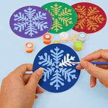 Charger l'image dans la galerie, Peinture par numéros Dessous de Verre 10cm (4 pièces) - Flocon de Neige