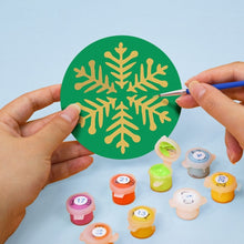 Charger l'image dans la galerie, Peinture par numéros Dessous de Verre 10cm (4 pièces) - Flocon de Neige