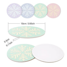 Charger l'image dans la galerie, Peinture par numéros Dessous de Verre 10cm (4 pièces) - Flocon de Neige