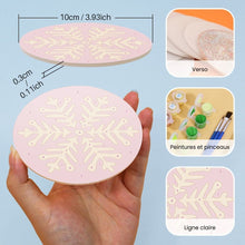 Charger l'image dans la galerie, Peinture par numéros Dessous de Verre 10cm (4 pièces) - Flocon de Neige