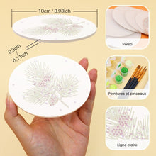 Charger l'image dans la galerie, Peinture par numéros Dessous de Verre 10cm (6 pièces) - Feuillage festif