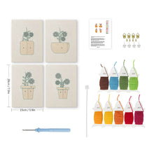 Charger l'image dans la galerie, Punch Needle Kit (4 pièces) avec cadres - Mini Pots Fleuris 2