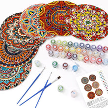 Charger l'image dans la galerie, Peinture par numéros Sets de Table 20 cm (6 pièces) - Mandala Bohème Rond